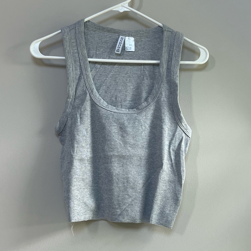 H&M DIVIDED Grey Cropped Tank Top Medium (M)